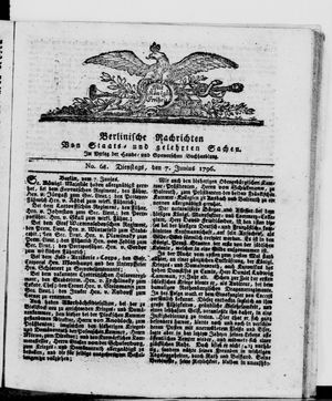 Berlinische Nachrichten von Staats- und gelehrten Sachen vom 07.06.1796