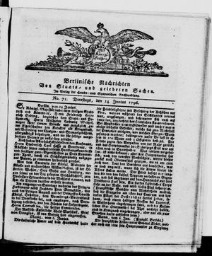 Berlinische Nachrichten von Staats- und gelehrten Sachen vom 14.06.1796
