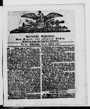 Berlinische Nachrichten von Staats- und gelehrten Sachen vom 30.06.1796