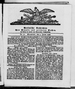 Berlinische Nachrichten von Staats- und gelehrten Sachen vom 09.07.1796