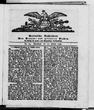 Berlinische Nachrichten von Staats- und gelehrten Sachen vom 12.07.1796