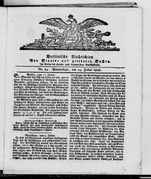 Berlinische Nachrichten von Staats- und gelehrten Sachen vom 14.07.1796
