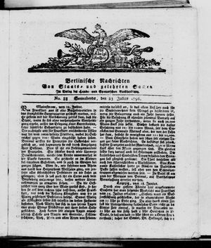 Berlinische Nachrichten von Staats- und gelehrten Sachen vom 23.07.1796