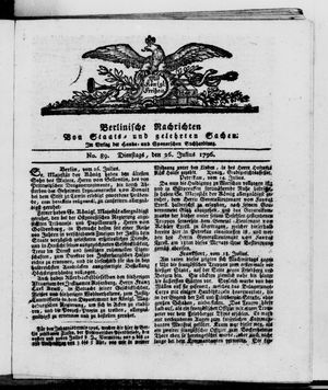 Berlinische Nachrichten von Staats- und gelehrten Sachen vom 26.07.1796