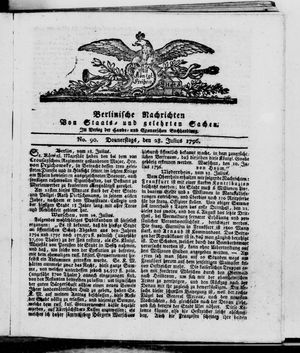 Berlinische Nachrichten von Staats- und gelehrten Sachen vom 28.07.1796
