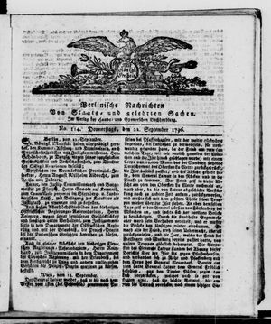 Berlinische Nachrichten von Staats- und gelehrten Sachen vom 22.09.1796