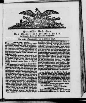 Berlinische Nachrichten von Staats- und gelehrten Sachen on Oct 1, 1796
