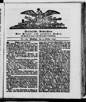 Berlinische Nachrichten von Staats- und gelehrten Sachen vom 04.10.1796