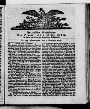 Berlinische Nachrichten von Staats- und gelehrten Sachen vom 05.11.1796