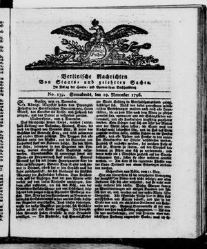 Berlinische Nachrichten von Staats- und gelehrten Sachen vom 19.11.1796