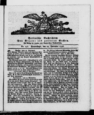 Berlinische Nachrichten von Staats- und gelehrten Sachen vom 29.12.1796