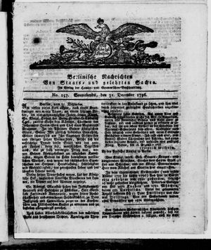 Berlinische Nachrichten von Staats- und gelehrten Sachen vom 31.12.1796