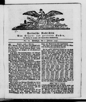 Berlinische Nachrichten von Staats- und gelehrten Sachen vom 07.02.1797