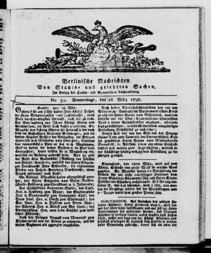 Berlinische Nachrichten von Staats- und gelehrten Sachen vom 16.03.1797