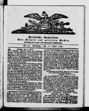 Berlinische Nachrichten von Staats- und gelehrten Sachen vom 11.04.1797