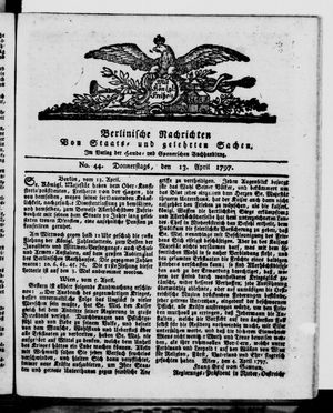 Berlinische Nachrichten von Staats- und gelehrten Sachen vom 13.04.1797