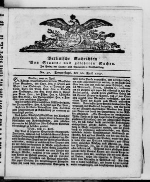 Berlinische Nachrichten von Staats- und gelehrten Sachen vom 20.04.1797