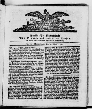 Berlinische Nachrichten von Staats- und gelehrten Sachen vom 27.04.1797