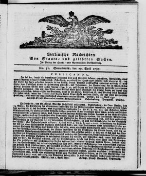 Berlinische Nachrichten von Staats- und gelehrten Sachen vom 29.04.1797
