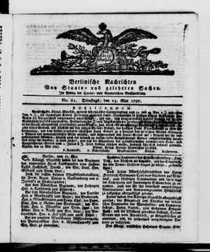 Berlinische Nachrichten von Staats- und gelehrten Sachen vom 23.05.1797
