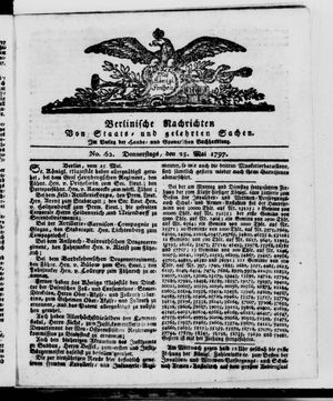 Berlinische Nachrichten von Staats- und gelehrten Sachen vom 25.05.1797