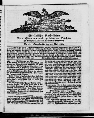 Berlinische Nachrichten von Staats- und gelehrten Sachen vom 27.05.1797
