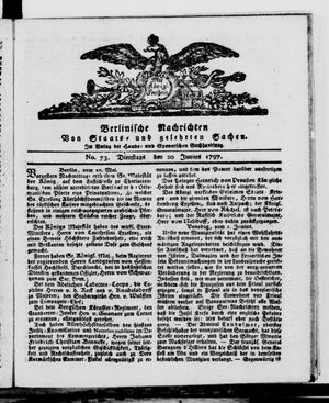 Berlinische Nachrichten von Staats- und gelehrten Sachen vom 20.06.1797