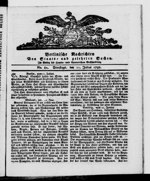 Berlinische Nachrichten von Staats- und gelehrten Sachen vom 11.07.1797