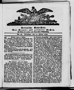 Berlinische Nachrichten von Staats- und gelehrten Sachen vom 25.07.1797