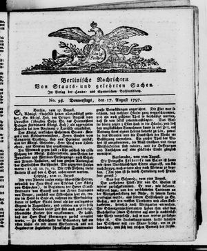 Berlinische Nachrichten von Staats- und gelehrten Sachen vom 17.08.1797
