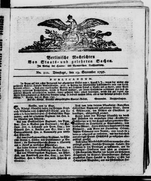 Berlinische Nachrichten von Staats- und gelehrten Sachen vom 19.09.1797