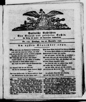Berlinische Nachrichten von Staats- und gelehrten Sachen vom 26.09.1797
