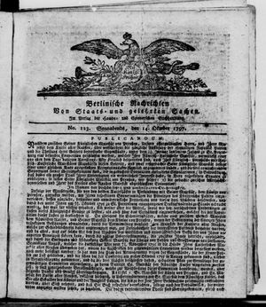 Berlinische Nachrichten von Staats- und gelehrten Sachen vom 14.10.1797