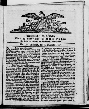 Berlinische Nachrichten von Staats- und gelehrten Sachen vom 14.11.1797