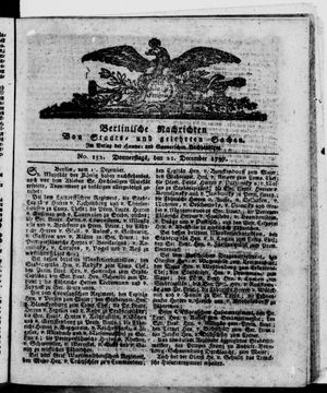 Berlinische Nachrichten von Staats- und gelehrten Sachen vom 21.12.1797