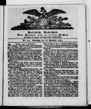 Berlinische Nachrichten von Staats- und gelehrten Sachen vom 26.12.1797