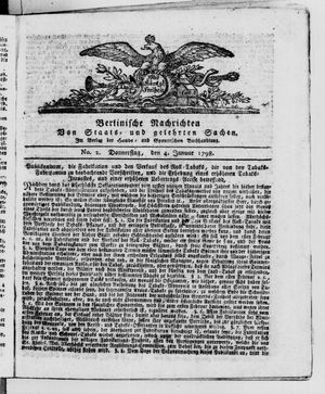 Berlinische Nachrichten von Staats- und gelehrten Sachen vom 04.01.1798