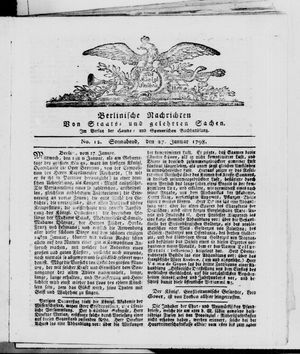 Berlinische Nachrichten von Staats- und gelehrten Sachen vom 27.01.1798