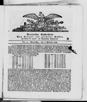 Berlinische Nachrichten von Staats- und gelehrten Sachen vom 01.02.1798