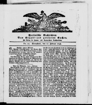 Berlinische Nachrichten von Staats- und gelehrten Sachen vom 17.02.1798