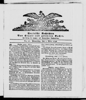 Berlinische Nachrichten von Staats- und gelehrten Sachen vom 01.03.1798