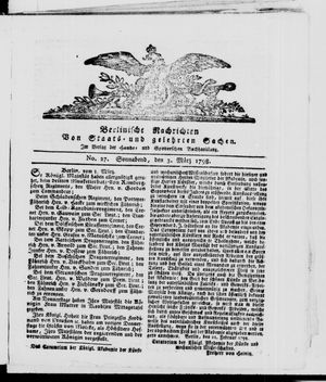 Berlinische Nachrichten von Staats- und gelehrten Sachen vom 03.03.1798