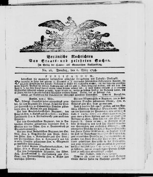 Berlinische Nachrichten von Staats- und gelehrten Sachen vom 06.03.1798