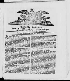 Berlinische Nachrichten von Staats- und gelehrten Sachen vom 22.03.1798