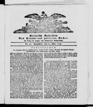 Berlinische Nachrichten von Staats- und gelehrten Sachen vom 24.03.1798