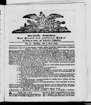 Berlinische Nachrichten von Staats- und gelehrten Sachen vom 03.04.1798