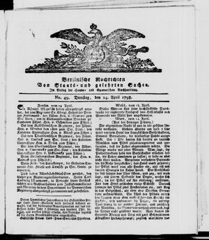 Berlinische Nachrichten von Staats- und gelehrten Sachen vom 24.04.1798