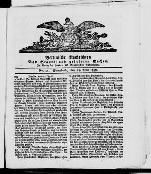Berlinische Nachrichten von Staats- und gelehrten Sachen vom 28.04.1798