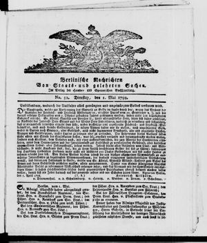 Berlinische Nachrichten von Staats- und gelehrten Sachen vom 01.05.1798