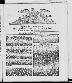 Berlinische Nachrichten von Staats- und gelehrten Sachen vom 10.05.1798